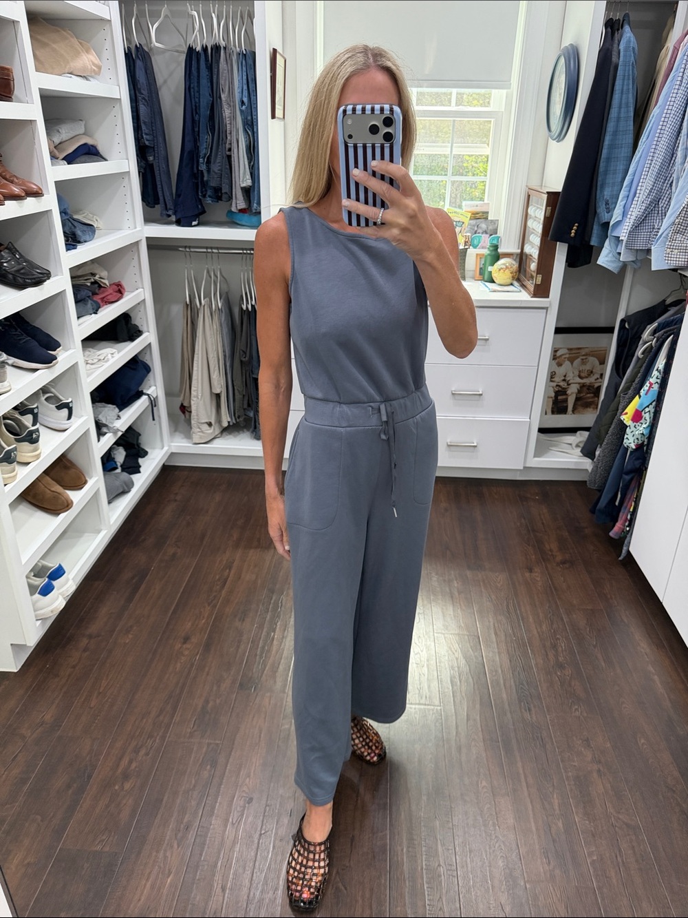 Amazon Sleeveless Wide-Leg Jumpsuit in Slate S